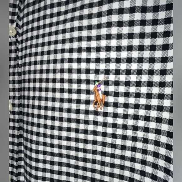 Ralph Lauren Men’s 100% Cotton Thick Black & White Plaid Button Down SIZE XL - Picture 3 of 6